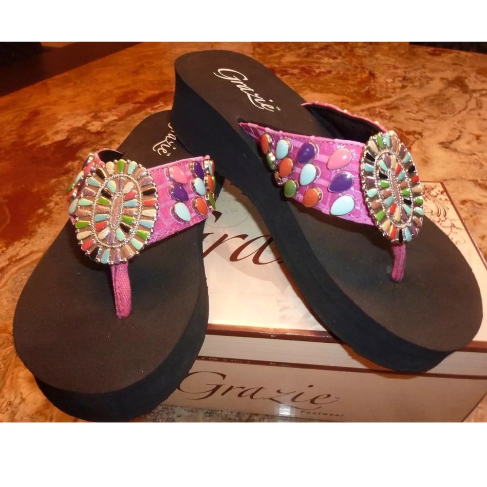 Grazie Wedge Flip Flops Sandals